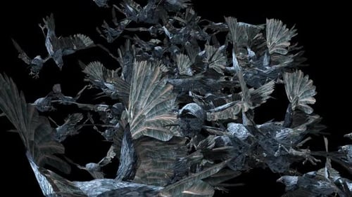 Abstract Geometric Birds Flocking Loop