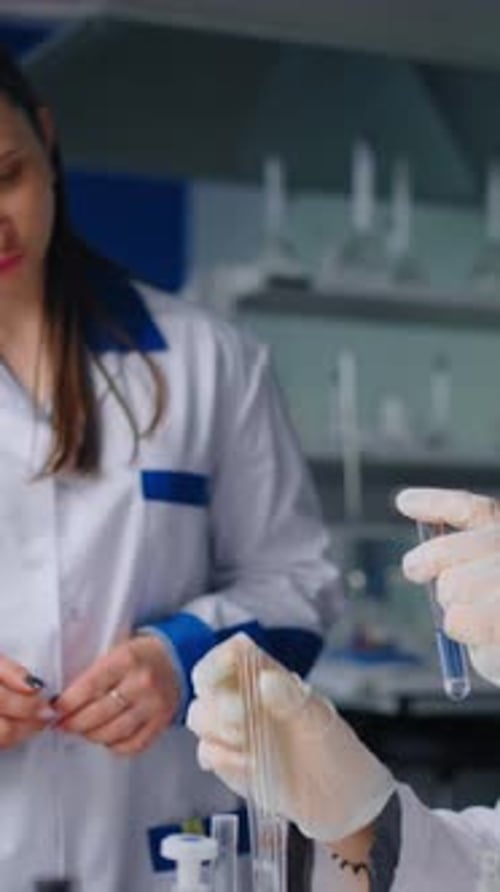 Scientists Working with Test Tubes in a Laboratory