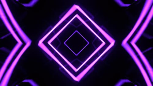 Violett blinkende geometrische Linien und Quadrate Festival Strobe Geometrischer Hintergrund VJ Loop in 4K