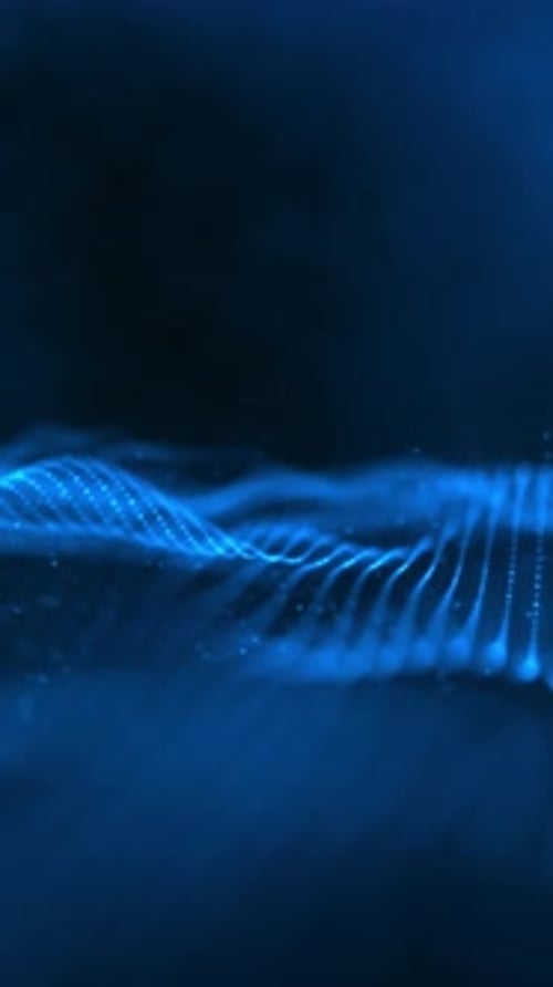 Abstract Blue Digital Particle Wave Motion Background