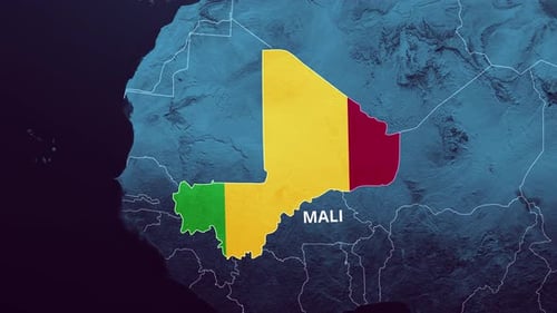 Mali Map Flag Highlight Reveal Animation
