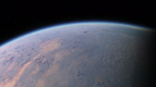 Rotating Alien Planet in Deep Space Cinematic Background