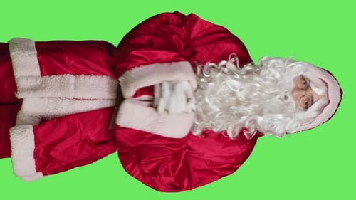Vertical Video Santa Claus Character on Greenscreen