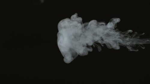 Smoky White Clouds on Dark Background, Visual Effect