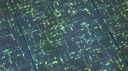 Big data sorting algorithm is working. Information analytics or machine learning visualization