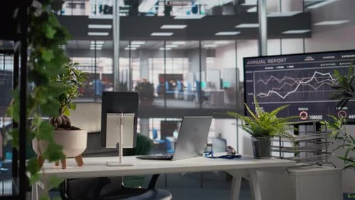 Empty Work Environment in Corporate Executive Office with Modern Furniture