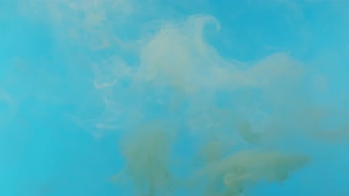 Green Smoke on Blue Chroma Key Background