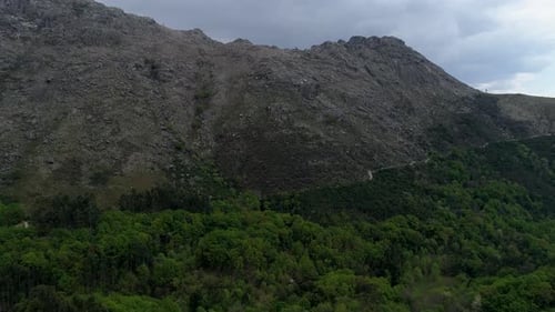 Mountains scenery view with drone
