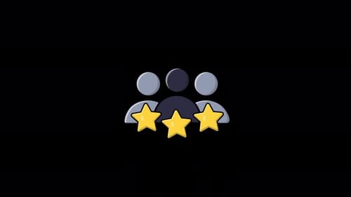 Animated Flat Design People Rating Stars