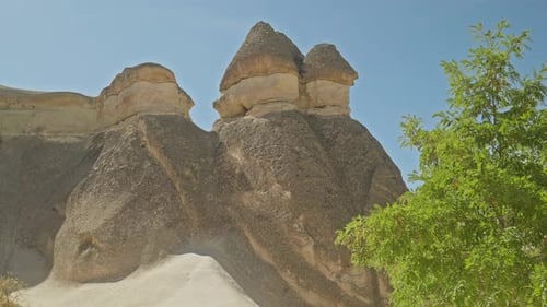 Beautiful natural rock formations fairy chimneys Cappadocia