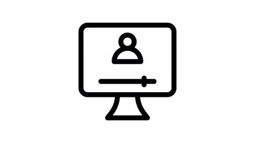 animación de iconos de línea de videollamada