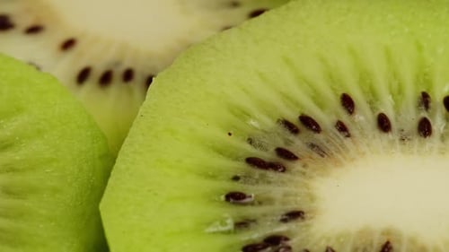 Kiwi Closeup Macro Slice Fresh Exotic Kiwi Fruit Texture Background Health Fruits Concept
