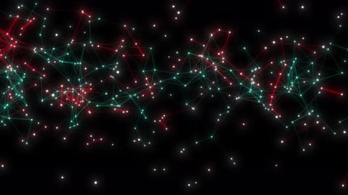 Glowing Plexus Network Connection. Plexus Network High Tech Animation Background. High Tech Network