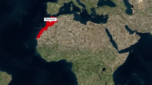 Morocco Map Highlight with Name Reveal