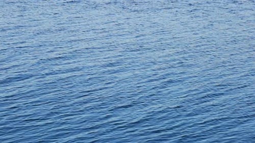 Gently moving surface waves of the deep blue sea - medium shot