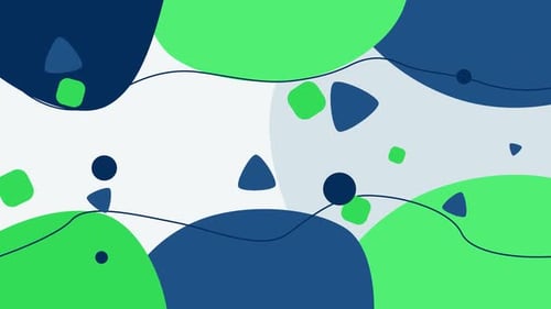 Abstract Flat Design Animated Background with Organic Shapes