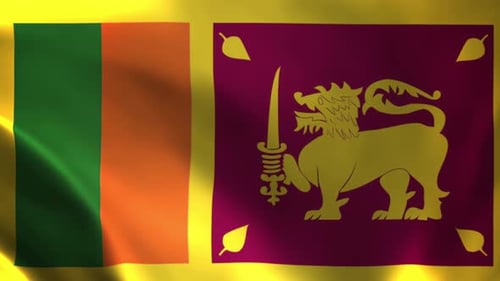 Fluid Waving Sri Lanka National Flag Loop