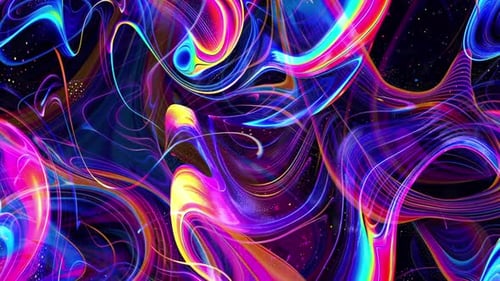 Vibrant Psychedelic Wave Fluid Art 4K Seamless Loop Background with Horizontal Motion