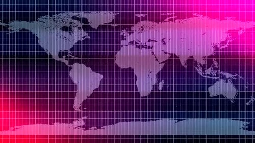 Map animation with grid line. News background map animation.