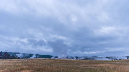 Timelapse of Old Faithful Geyser in Yellowstone National Park