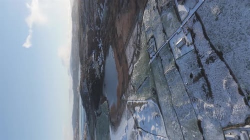Aerial View of Clooney Lake in the Winter By Portnoo in County Donegal Ireland