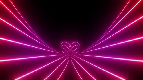 Dynamic neon lights create a futuristic tunnel effect for your project