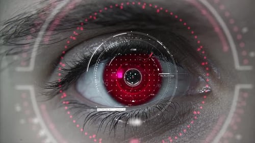 Human Eye with Digital Scan and HUD Display