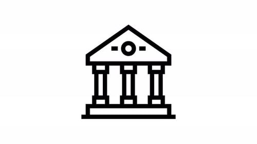 Minimalist Corporate Building Icon Line Animation