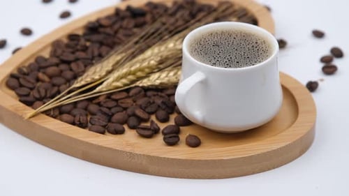coffee beans heart plate