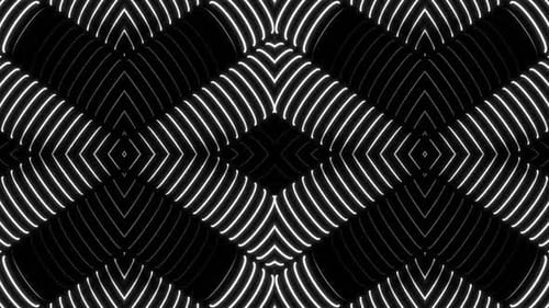 Dynamische Neonlinien pulsieren und fließen in einem hypnotischen geometrischen Muster