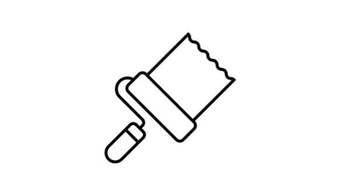 Flat Design Paint Roller Icon Animation