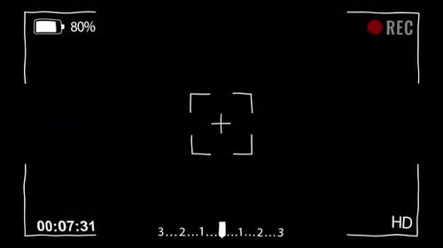 Camera Viewfinder Screen Interface In Black