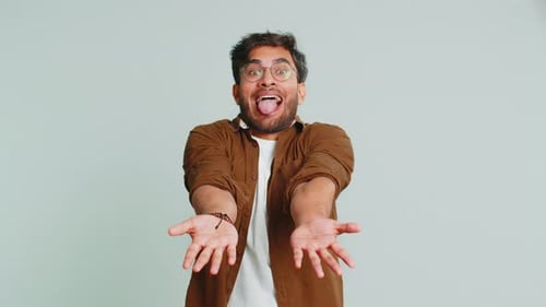 Man Making Silly Faces and Poses