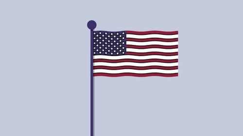 Brandissant le drapeau des États-Unis