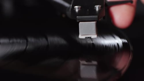 Vinyl Record Spinning on a Turntable
