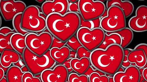 Drapeau de la Turquie en forme de cœur