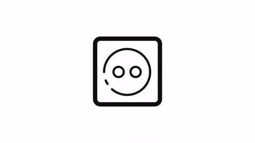 Minimalist Line Art Electric Plug Icon Animation