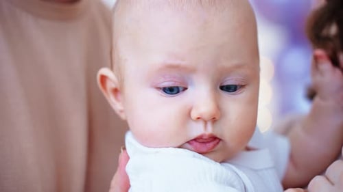 Adorable Infant Portrait in Indoor Home Setting