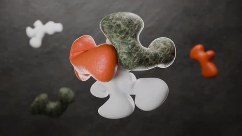 3D Rendering of Cloth Shapes Floating