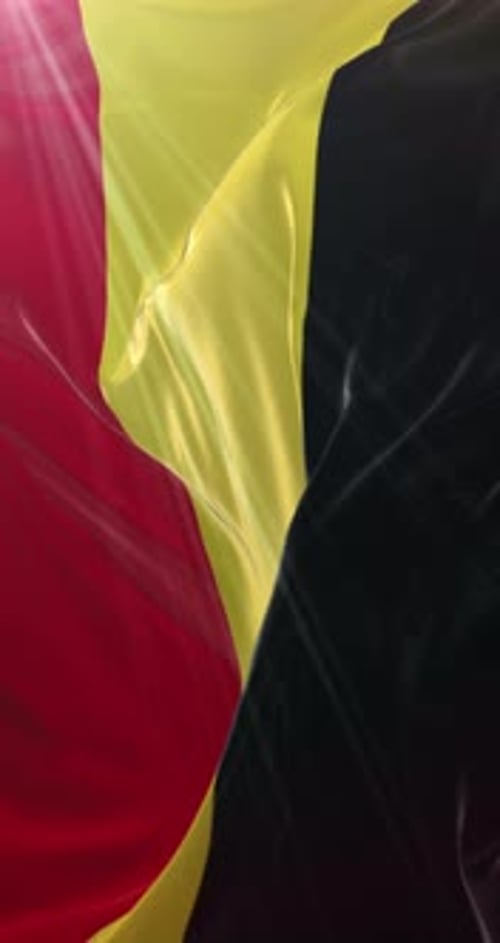 Waving Belgium Flag Animation in Vertical Orientation