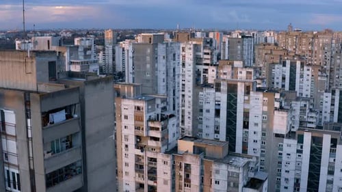 Dense Urban Cityscape with Geometric Architecture