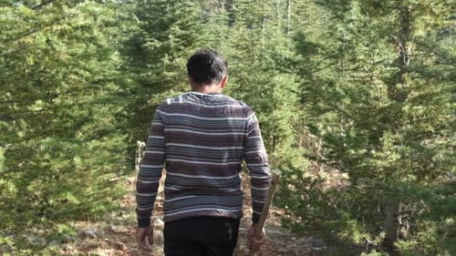 Lumberjack Walking Backwards