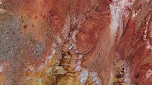 Aerial View of the Red Mountains Resembling a Martian Landscape