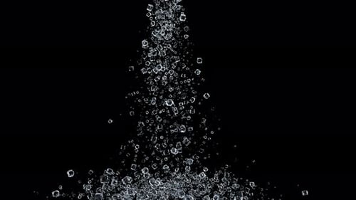 Realistic Falling Ice Cubes Animation