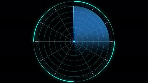 Animated Blue Futuristic Radar Scanning Display Loop