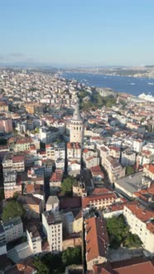 Urban aerial view of famous places in Istanbul, Turkey