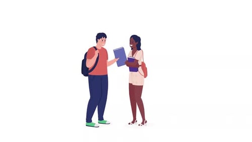 Animated School Friends Talking