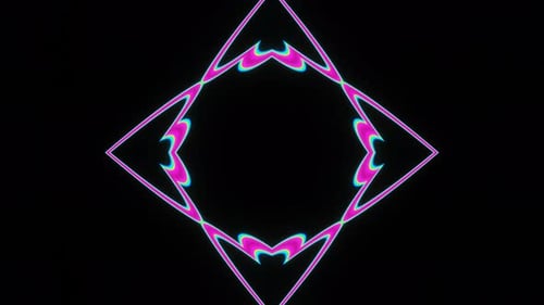 An Abstract Neon Kaleidoscope Disco Background in a Seamless Loop
