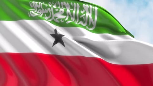 Somaliland Flag Waving in Realistic Smooth Animation Loop