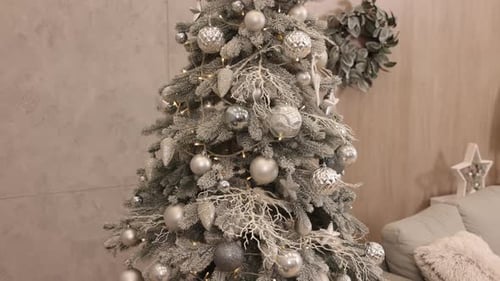 Elegant Christmas Tree Decorations in Cozy Home Interior